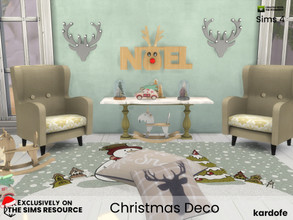 Sims 4 — Christmas Deco by kardofe — Christmas living room, with a classic armchair and console table and various