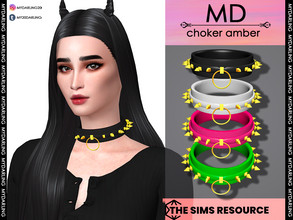 Sims 4 — choker amber by Mydarling20 — new mesh base game compatible all lods all maps 6 colors
