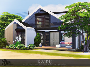 Sims 4 — Kairu - No CC by Rirann — Kairu is a cozy contemporary cottage with a patio on the outside. Perfect home for a