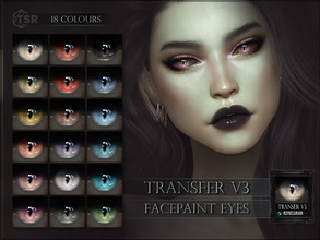 Sims 4 — Transfer Eyes V3 by RemusSirion — Fantasy eyes - V3, dark sclera Facepaint category 18 swatches all ages, all