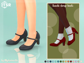Sims 4 — Suede strap heels by MysteriousOo — Suede strap heels in 15 colors