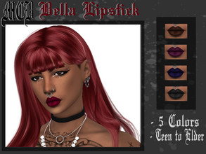 Sims 4 — Bella Lipstick by MaruChanBe2 — Cute dark lipstick with 5 different colors <3