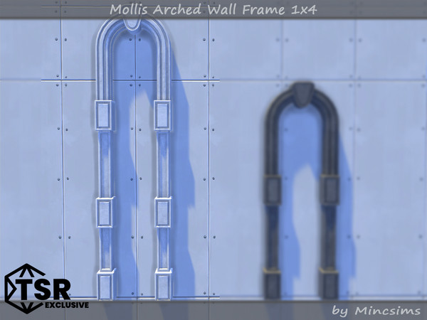 Sims 4 — Mollis Arched Wall Frame 1x4 by Mincsims — Basegame Compatible 2 swatches for Medium Wall If you want to place