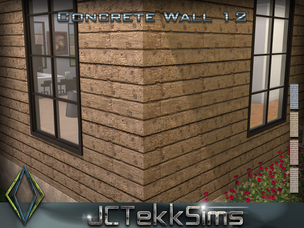 Sims 4 — Concrete Wall 12 by JCTekkSims — Created by JCTekkSims.