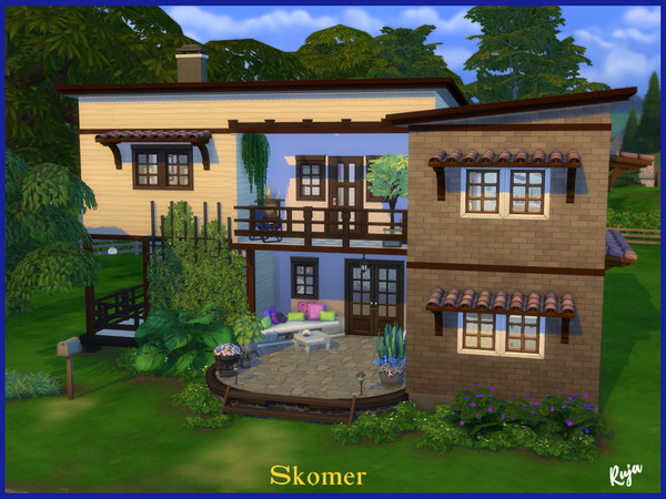 Sims 4 — Skomer by ruja2 — Skomer, a large house with three bedrooms and two bathrooms. On the second floor there is an