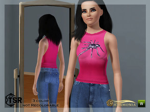 Sims 3 — Spider Sleeveless Tank Top by Harmonia — 3 color not - Recolorable Please do not use my textures. Please do not