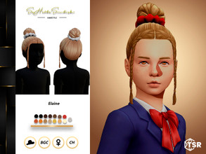 Sims 4 — Elaine's hair and scrunchie recolor (Set) by sehablasimlish — I hope you like and enjoy it. set that includes