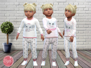 Sims 4 — Baby elephant girl pajamas by dyokabb — Toddler girl only Base game