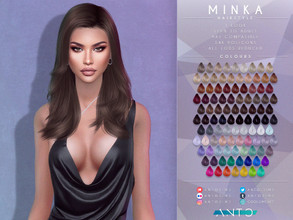 Sims 4 — [Patreon] Minka - Hairstyle by Anto — Mid length hairstyle Thank you so much for downloading my hairstyle. If