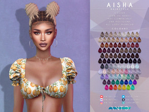 Sims 4 — [Patreon] Aisha - Hairstyle by Anto — Two braided buns Thank you so much for downloading my hairstyle. If you
