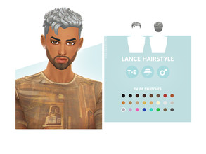 Sims 4 — Lance Hairstyle by simcelebrity00 — Hello Simmers! This spikey, messy, masculine, and hat compatible hairstyle