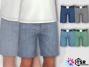 Sims 4 — Toddler Denim Chevron Shorts by Pelineldis — Five cool chevron shorts for toddler boys and girls..