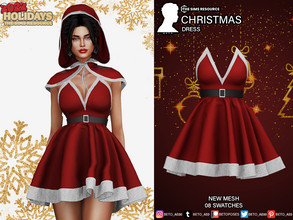 Sims 4 — Christmas (Dress) by Beto_ae0 — Female Christmas dress, enjoy it - 08 colors - New Mesh - All Lods - All maps