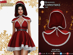 Sims 4 — Christmas (Hat) by Beto_ae0 — Female christmas hat, enjoy it Not compatible with necklaces - 08 colors - New