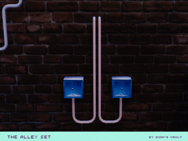 Sims 4 — The Alley set Pipes #03  by siomisvault — And pipe #03 comes with two boxes and pipes it's kinda cool. Hope you