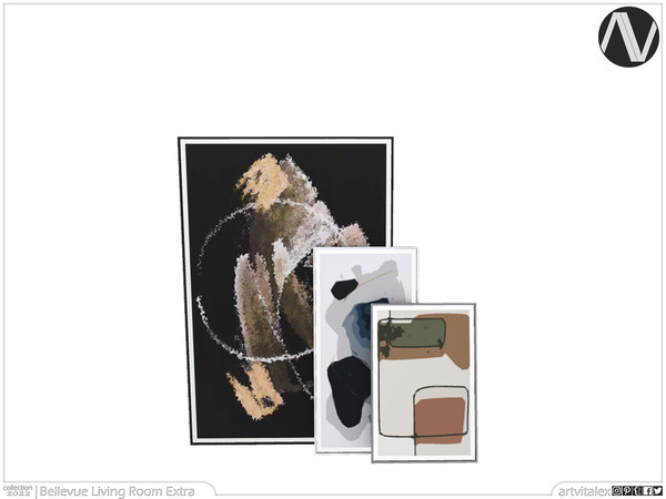 Sims 4 — Bellevue Painting Frames by ArtVitalex — Living Room Collection | All rights reserved | Belong to 2022