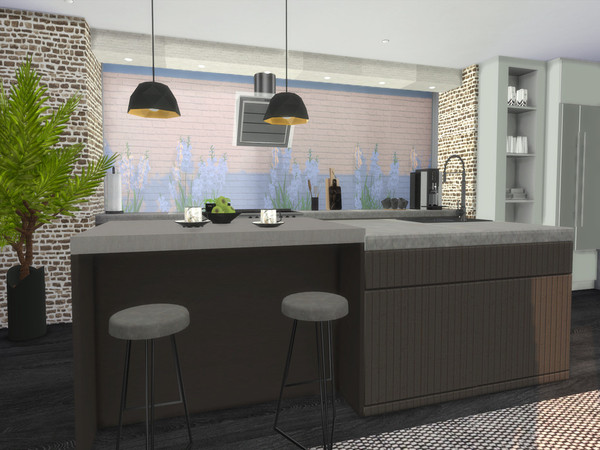 Sims 4 — Lorena Kitchen by Suzz86 — Lorena is a fully furnished and decorated kitchen. Size: 7x9 Value: $ 13,700 Short