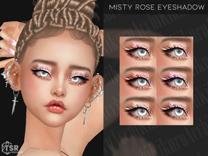 Sims 4 — Misty Rose Eyeshadow by Kikuruacchi — - It is suitable for Female and Male. ( Teen to Elder ) - 6 swatches - HQ