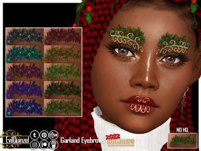 Sims 4 — Garland Eyebrows by EvilQuinzel — Eyebrows for the Holiday season! - Eyebrows category; - Female and male; -