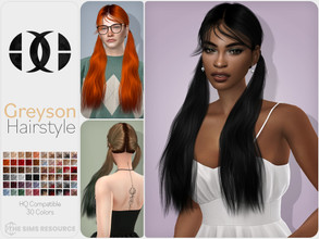 Sims 4 — Greyson Hairstyle by DarkNighTt — Greyson Hairstyle is a ponytailed stylish, long hairstyle for both genders. 60
