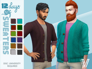 Sims 4 — 12 Days of Sweaters DU Cardigan by SimmieV — You'll always look smart in any of these 12 newly knitted cardigan