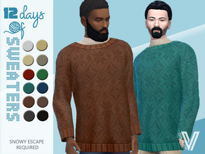 Sims 4 — 12 Days of Sweaters SE Bulky by SimmieV — You can escape the snow anytime in these bulky sweater and turtleneck