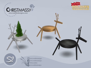 Sims 4 — Christmassy reindeer end table by SIMcredible! — by SIMcredibledesigns.com available exclusively at TSR 6 colors