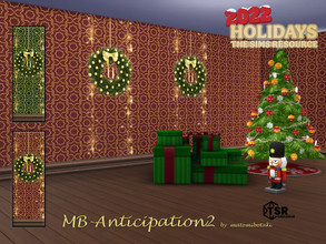 Sims 4 — MB-Anticipation2 by matomibotaki — MB-Anticipation2 Subtle and elegant Christmas wallpaper in 2 different colors