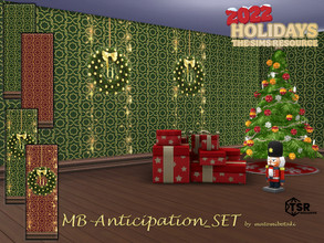 Sims 4 — MB-Anticipation_SET by matomibotaki — MB-Anticipation_SET Subtle and elegant Christmas wallpapers in 2 different