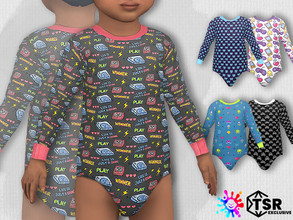Sims 4 — Toddler Gaming Onesie by Pelineldis — Five cool onesies with gaming related prints. Can be found in the