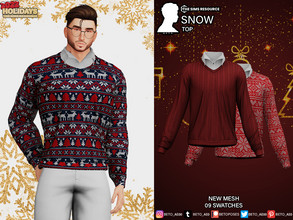 Sims 4 — Snow (Top) by Beto_ae0 — Christmas sweater, Enjoy it - 09 colors - New Mesh - All Lods - All maps