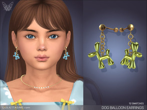 Sims 4 — Balloon Dog Earrings For Kids by feyona — Balloon Dog Earrings For Kids come in 12 metallic colors. * 12