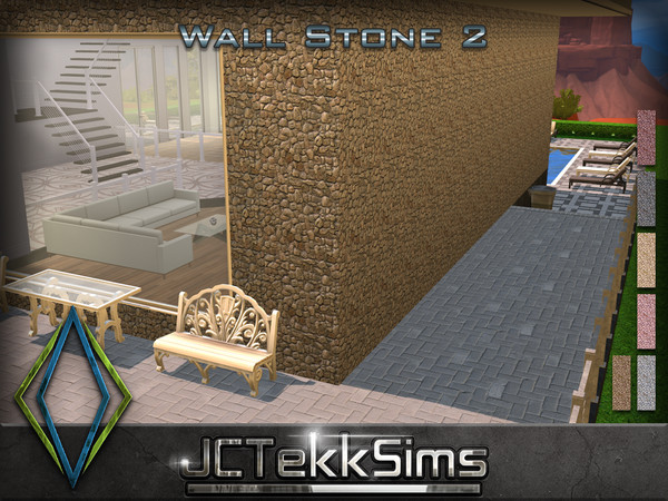 Sims 4 — Wall Stone 2 by JCTekkSims — Created by JCTekkSims.