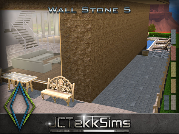 Sims 4 — Wall Stone 5 by JCTekkSims — Created by JCTekkSims.