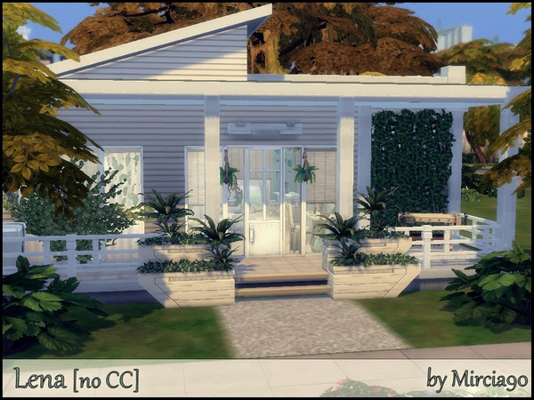 Sims 4 — Lena by Mircia90 — A small cozy cottage for 3 people. Eye-catching pastel interiors with a spacious bathroom.