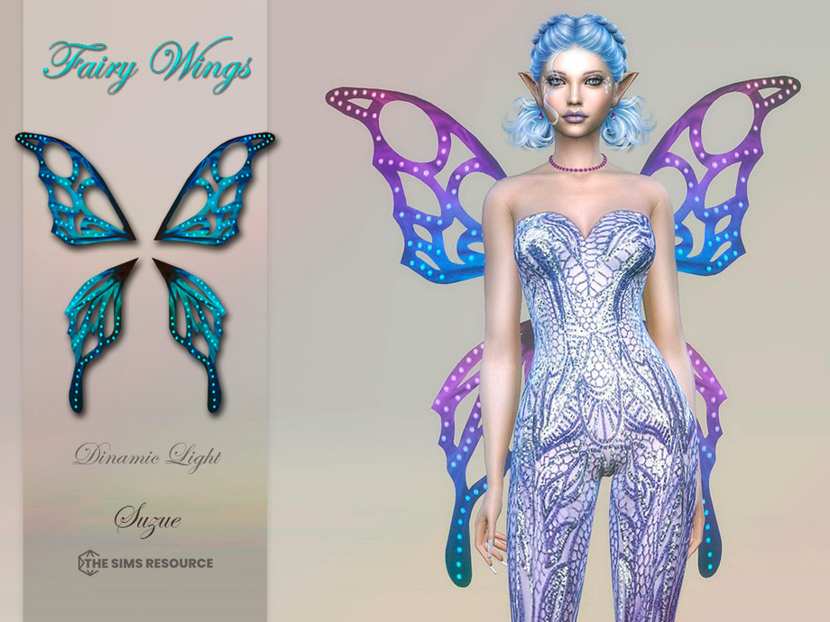 The mesh view of suzue fairy wings for the game sims 4
