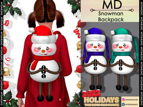 Sims 4 — Snowman Backpack CHILD by Mydarling20 — new mesh base game compatible all lods all maps 10 colors The texture of
