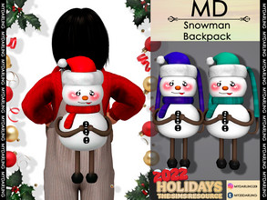 Sims 4 — Snowman Backpack Toddler by Mydarling20 — new mesh base game compatible all lods all maps 10 colors The texture