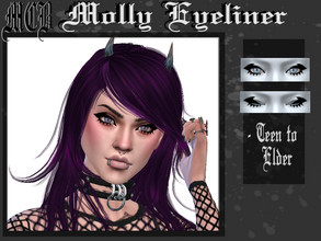Sims 4 — Molly Eyeliner by MaruChanBe2 — Cute black eyeliner for your alt sims <3