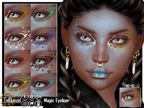 Sims 4 — Magic Eyeliner by EvilQuinzel — Magical eyeliner in 8 swatches. - Eyeliner category; - Female; - Teen + ; - All