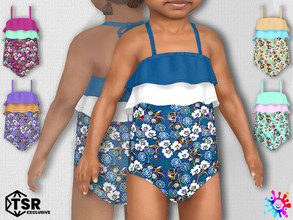 Sims 4 — Toddler Charming Flowers Swimsuit - Needs EP Seasons by Pelineldis — Five lovely swimsuits with charming flower