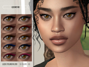Sims 4 — Lizzie Eyeliner N.209 by IzzieMcFire — Lizzie Eyeliner N.209 contains 10 colors in HQ texture. Standalone item