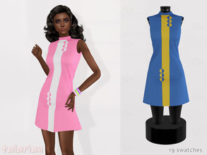 Sims 4 — Arya mini dress  by talarian — Mini dress in 1960s style, sleeveless with a stand-up collar