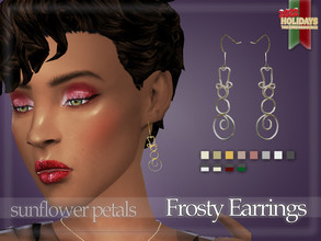 Sims 4 — Frosty Earrings by SunflowerPetalsCC — A pair of snowman shaped wire-like earrings in 12 metal colors.