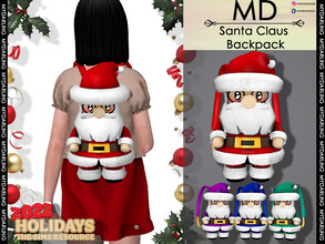 Sims 4 — Santa claus backpack Child by Mydarling20 — new mesh base game compatible all lods all maps 8 colors The texture