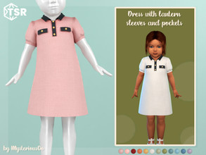 Sims 4 — Dress with lantern sleeves and pockets by MysteriousOo — Dress with lantern sleeves and pockets for toddlers in
