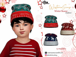 Sims 4 — Winter Beanie (toddler) by WisteriaSims — **FOR TODDLERS **NEW MESH *BOYS - Hat Category - 15 swatches - Base