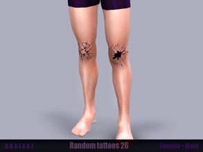 Sims 4 — Random tattoos 26 by ANGISSI — *PREVIEWS MADE USING HQ MOD * 3 black options (right ,left ,both legs) * HQ