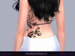 Sims 4 — Random tattoos 27 by ANGISSI — **PREVIEWS MADE USING HQ MOD * 3 black options(both sides, separately right and