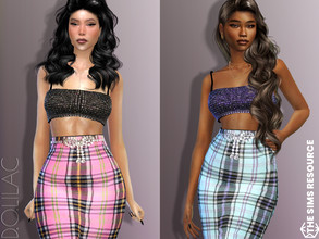Sims 4 — Crystal Embellished Crop Top DO663 by DOLilac — Custom thumbnail New Mesh 5 Colors Adult-Elder-Teen-Young Adult